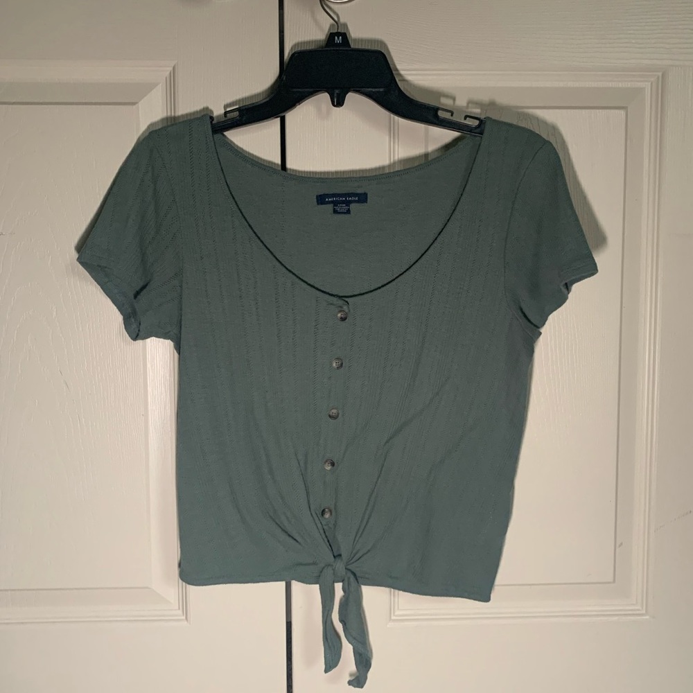 American eagle front knot tee